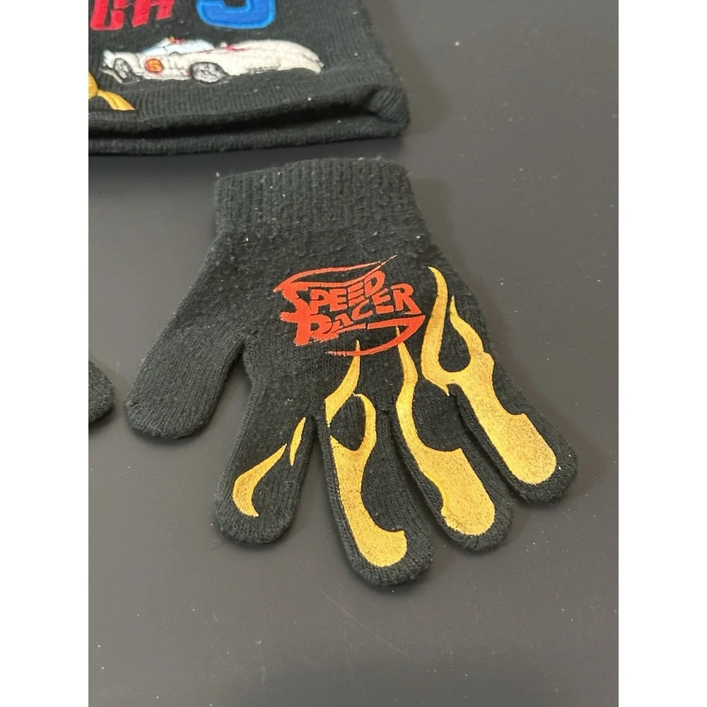 Vintage Speed Racer Mach 5 Beanie & Gloves Youth Size‎